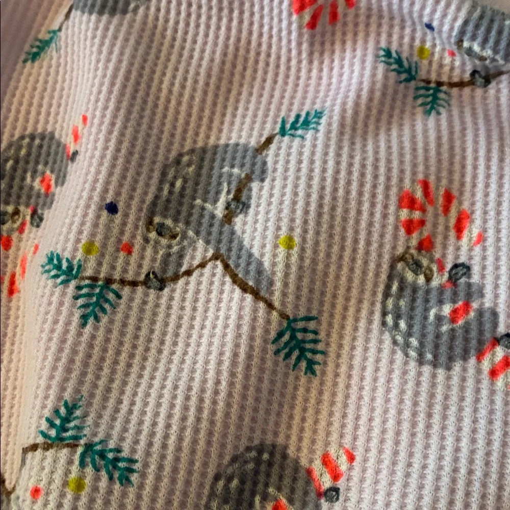 Old Navy Pink Thermal Leggings/pajama pants with sloth & Floral Print